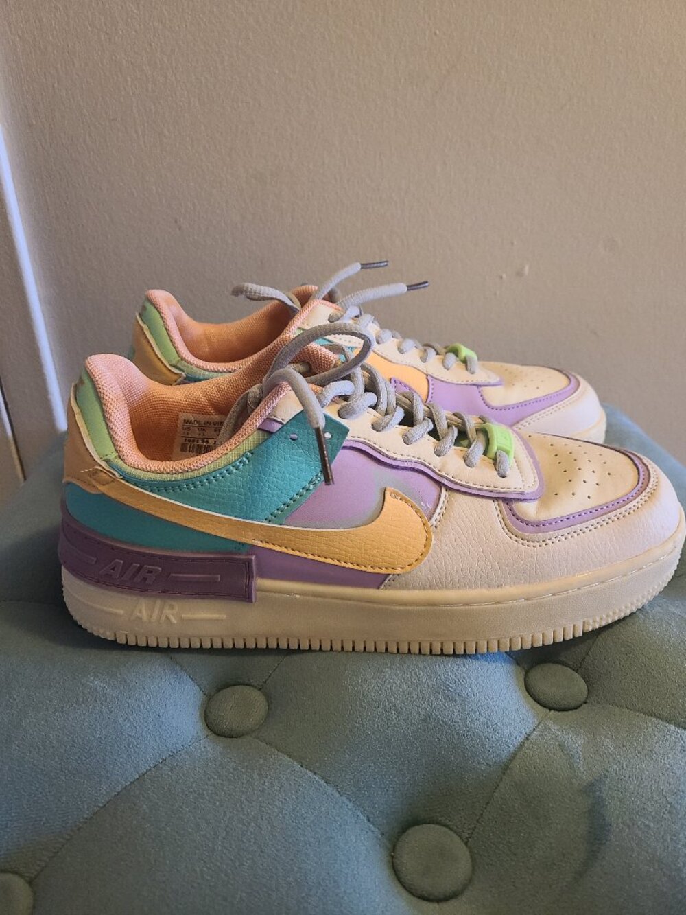 Brand New Women's Sneakers (Air Force 1 Shadow Pastel Style), Size 7.5